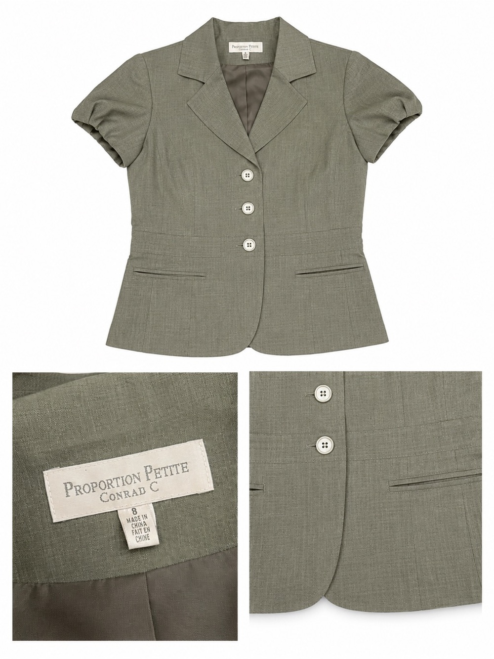 Olive Short-Sleeve Blazer